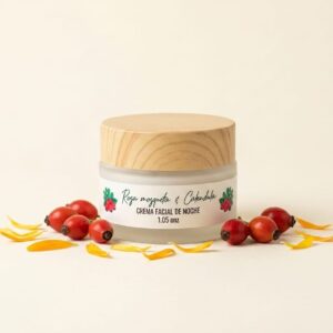Crema Facial de Noche Rosa Mosqueta y Calendula todo tipo de piel