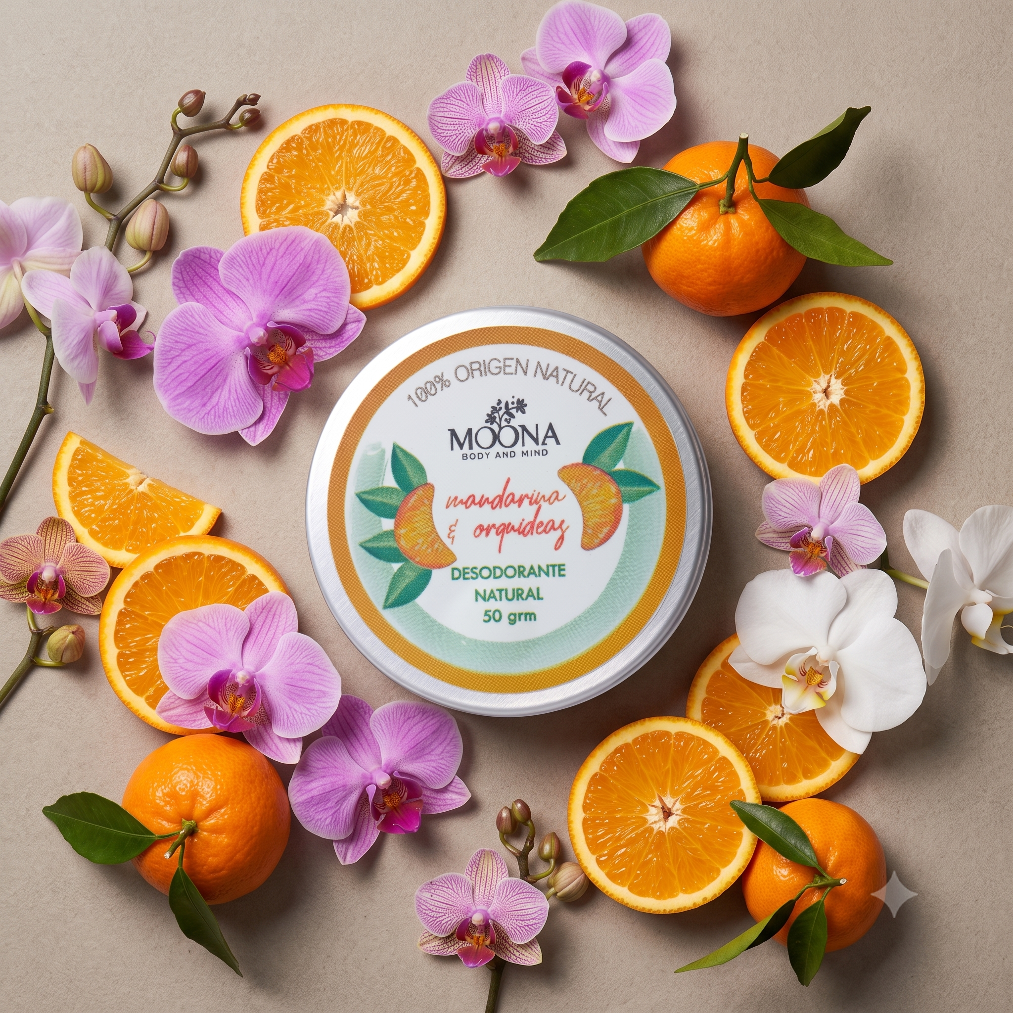 Desodorante Natural Mandarina y Orquideas
